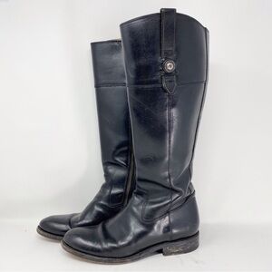 Frye Jaden Button Tall Riding Boot Black Melissa Size 8